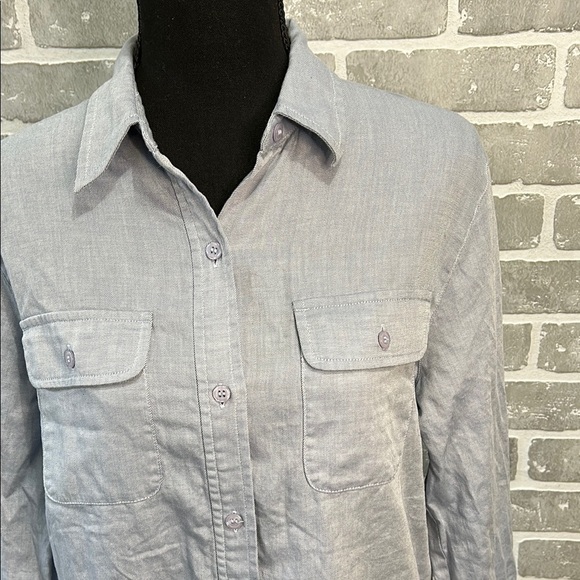 Evan Picone Blue Button Down Shirt Women’s Size‎ 6 - Picture 2 of 11